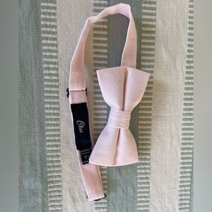 Pink Linen Bow Tie